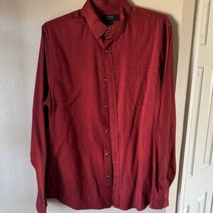 Banana Republic Men's Deep Red Casual Button-Down Shirt